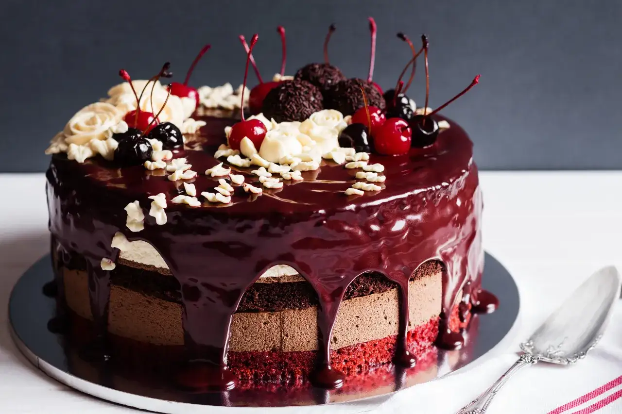 Tort pokrojony w równe kawałki